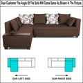 Adorn India Mclain L Shape 6 Seater Sofa (Left Side Handle)(Brown)