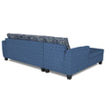 Raiden Crafty L Shape 6 Seater Sofa Set with Center Table (Left Hand Side) (Blue)