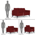 Adorn India Hallton Tufted 3+2+1 6 Seater Sofa Set (Maroon) (3 Year Warranty)