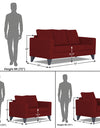 Adorn India Hallton Tufted 3+2+1 6 Seater Sofa Set (Maroon)