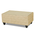 Adorn India Lawson Stripes 3+2+1 6 Seater Sofa Set with Centre Table (Beige)
