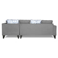 Adorn India Bryson L Shape 6 Seater Sofa Set Digitel Print (Right Hand Side) (Grey) (3 Year Warranty)