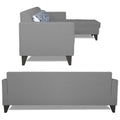 Adorn India Bladen L Shape 5 Seater Sofa Set Floral Print (Right Hand Side) (Grey)