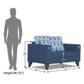 Adorn India Straight line Plus Leaf 2 Seater Sofa (Blue) (3 Year Warranty)