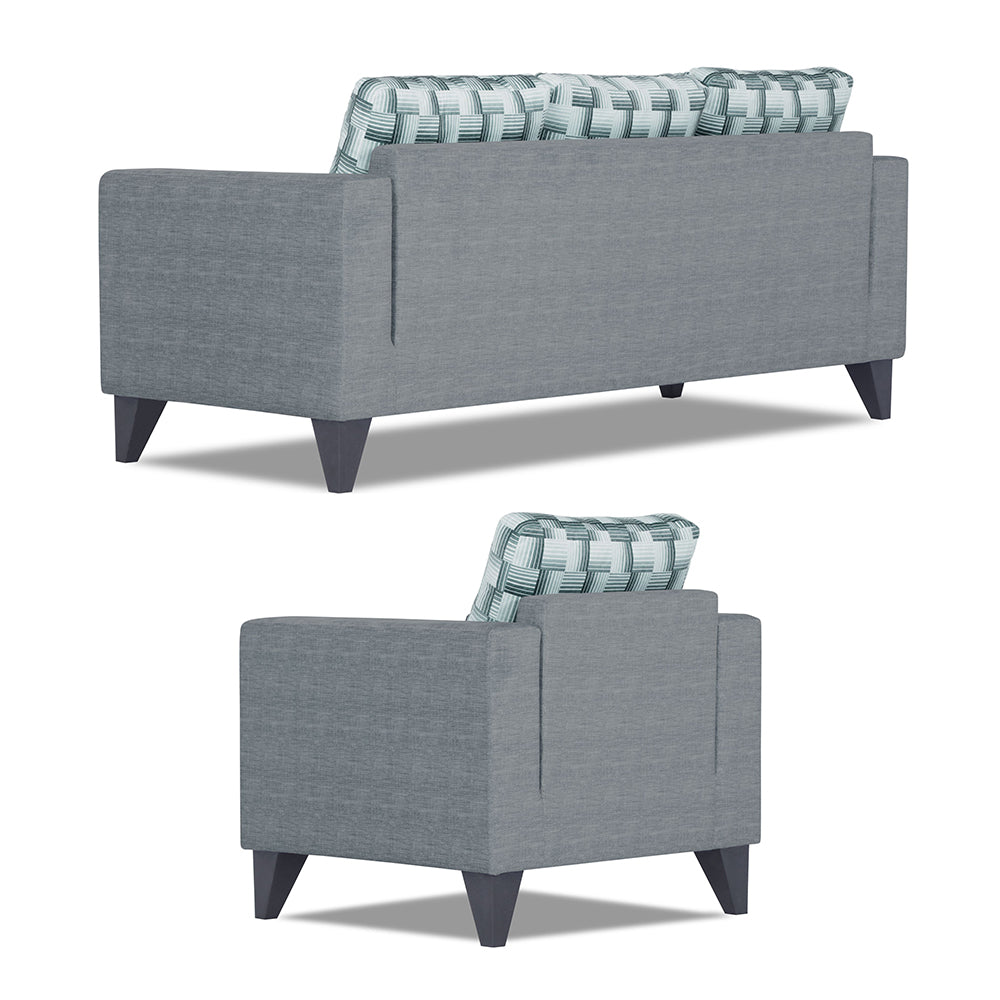 Adorn India Straight line Plus Bricks 3+2+1 6 Seater Sofa Set (Grey)