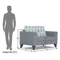 Adorn India Straight line Plus Leaf 2 Seater Sofa (Grey) (3 Year Warranty)