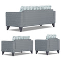 Straight line Plus Leaf 3+2+1 6 Seater Sofa Set (Grey)