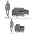 Adorn India Straight line Plus Premium Leatherette Suede 3+1+1 5 Seater Sofa Set (Grey) (3 Year Warranty)