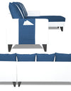 Adorn India Ashley Leatherette Fabric L Shape 6 Seater Sofa Set Stripes (Right Hand Side) (Blue & White)