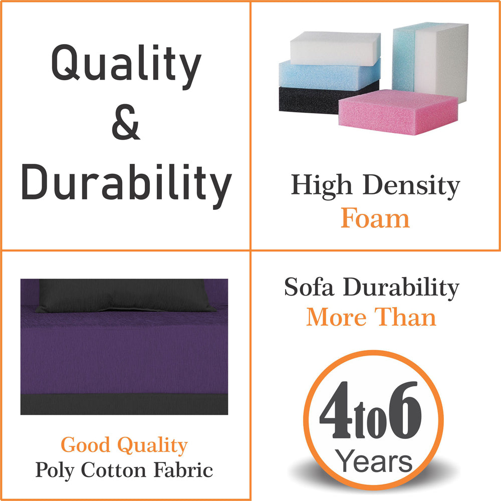 Adorn India Easy Boom 2 Seater Sofa Cum Bed 4 x 6 (Purple & Black)