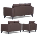 Adorn India Straight line Plus Leatherette 3+2+1 6 Seater Sofa Set (Brown) (3 Year Warranty)