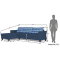 Adorn India Valencia Plus Bricks L Shape 6 Seater Sofa Set (Left Hand Side) (Blue)