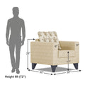 Straight line Plus Leaf 1 Seater Sofa (Beige)