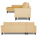 Adorn India Maddox Plain L Shape 6 Seater Sofa Set LHS (Beige) (3 Year Warranty)