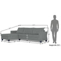 Adorn India Valencia Plus Decent L Shape 6 Seater Sofa Set (Left Hand Side) (Grey)
