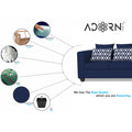 Adorn India Poland L Shape 5 Seater Sofa Set - Right Side (Blue)