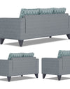 Adorn India Straight line Plus Blossom 3+2+1 6 Seater Sofa Set (Grey)