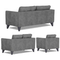 Adorn India Enzo Decent Premium Leatherette Suede 3+2+1 6 Seater Sofa Set (Grey)