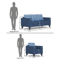 Straight line Plus Bricks 3+1+1 5 Seater Sofa Set (Blue)