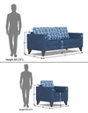 Adorn India Straight line Plus Bricks 3+1+1 5 Seater Sofa Set (Blue)
