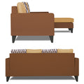 Adorn India Beetle Rhombus L Shape 5 Seater Sofa Set RHS (Brown & Beige) (3 Year Warranty)