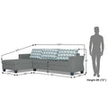 Adorn India Valencia Plus Bricks L Shape 6 Seater Sofa Set (Left Hand Side) (Grey)