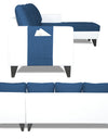 Adorn India Ashley Leatherette Fabric L Shape 6 Seater Sofa Set Plain (Right Hand Side) (Blue & White)
