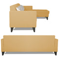 Adorn India Bladen L Shape 5 Seater Sofa Set Floral Print (Right Hand Side) (Beige)