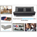 Adorn India Exclusive Two Tone Arden 4 Seater Wood Sofa Cum Bed 4 x 6 (Light Grey & Black) (3 Year Warranty)