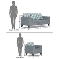 Straight line Plus Bricks 3+1+1 5 Seater Sofa Set (Grey)
