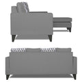 Adorn India Beetle Rhombus L Shape 5 Seater Sofa Set RHS (Grey) (3 Year Warranty)