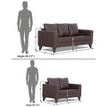 Adorn India Straight line Plus Leatherette 3+2 5 Seater Sofa Set (Brown) (3 Year Warranty)