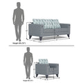 Straight line Plus Leaf 3+1+1 5 Seater Sofa Set (Grey)