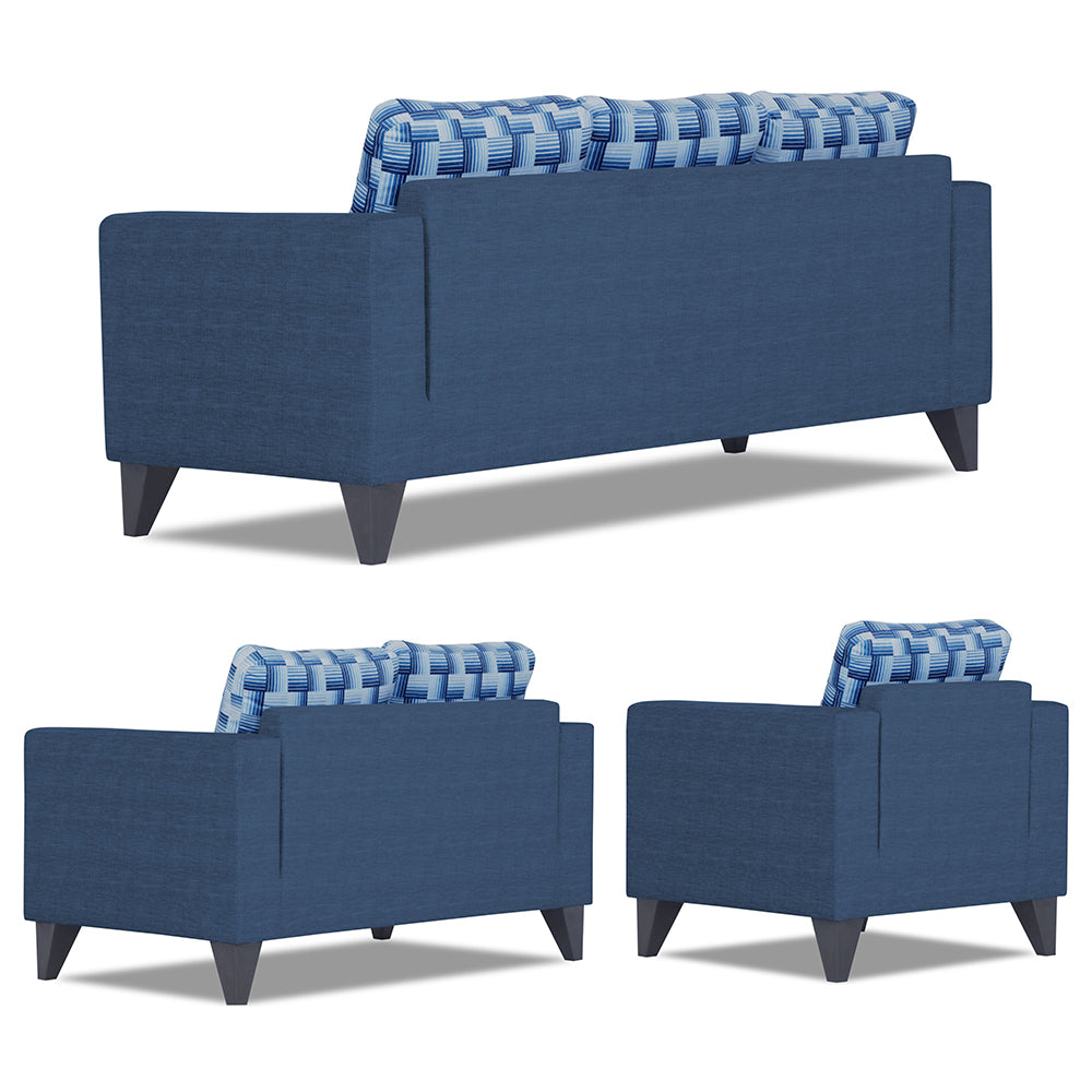 Adorn India Straight line Plus Bricks 3+2+1 6 Seater Sofa Set (Blue)