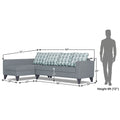 Adorn India Beetle Plus Bricks L Shape 6 Seater Sofa Set (Left Hand Side) (Grey) (3 Year Warranty)