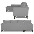 Adorn India Maddox Plain L Shape 6 Seater Sofa Set LHS (Grey) (3 Year Warranty)
