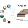 Adorn India Blazer L Shape 6 Seater Sofa Set (Left Side) (Beige)