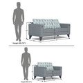 Straight line Plus Leaf 3+2 5 Seater Sofa Set (Grey)