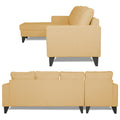 Adorn India Hallton Plain L Shape 6 Seater Sofa Set LHS (Beige) (3 Year Warranty)