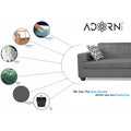 Adorn India Blazer L Shape 6 Seater Sofa Set (Right Side) (Grey)