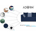 Zink Straight line L Shape 6 Seater Sofa Rhombus Cushion(Blue)