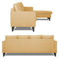 Adorn India Chandler Plain L Shape 5 Seater Sofa Set RHS (Beige) (3 Year Warranty)