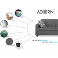 Adorn India Blazer Plus 3 Seater Sofa (Grey)