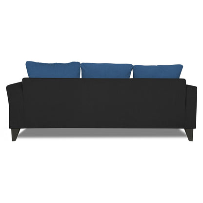 Adorn India Maddox Tufted L Shape 4 Seater Sofa Set LHS (Blue & Black) (3 Year Warranty)