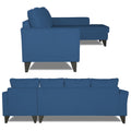 Adorn India Maddox Tufted L Shape 6 Seater Sofa Set RHS (Blue) (3 Year Warranty)