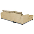 Raiden Damask L Shape 6 Seater Sofa Set with Center Table (Left Hand Side) (Beige)