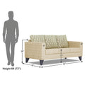Adorn India Straight line Plus Blossom 3 Seater Sofa (Beige) (3 Year Warranty)