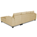 Raiden Decent Premium L Shape 6 Seater Sofa Set with Center Table (Right Hand Side) (Beige)