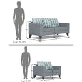 Straight line Plus Bricks 3+2 5 Seater Sofa Set (Grey)