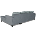 Raiden Damask L Shape 6 Seater Sofa Set with Center Table (Right Hand Side) (Grey)